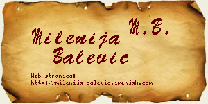 Milenija Balević vizit kartica